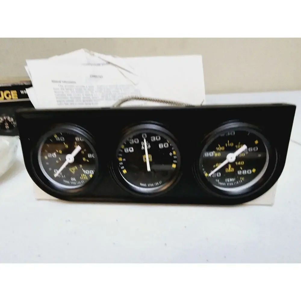 Equus Micro Gauge WM-260 AMMETER - WATER TEMP - PSI OIL PRESSURE Triple Gauge